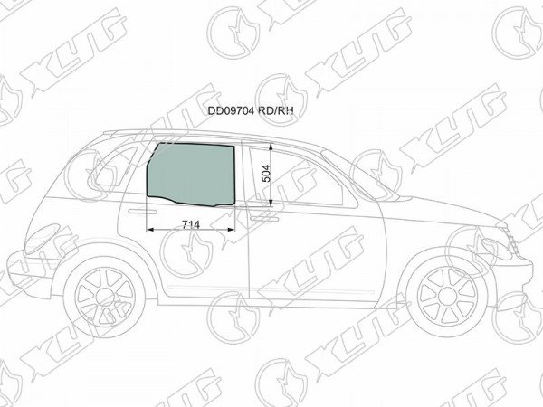 Стекло заднее правое опускное CHRYSLER PT CRUISER HBK 00-10