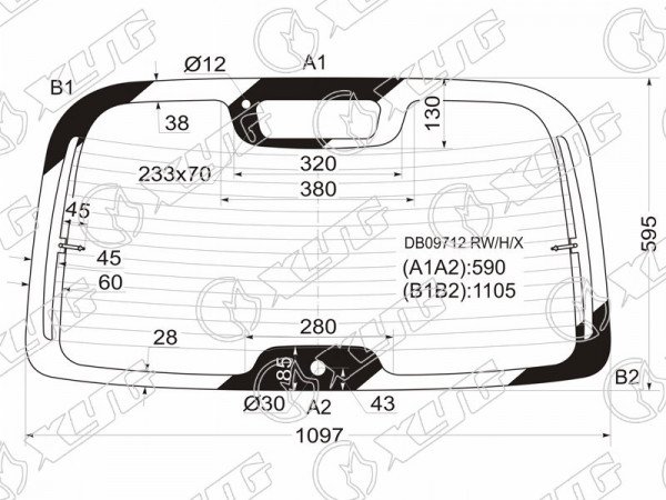Стекло заднее с обогревом CHRYSLER PT CRUISER HBK 00-10