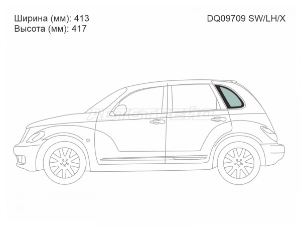 Стекло кузова боковое (не опускное) (Слева / Цвет зеленый) Chrysler PT Cruiser 00-10