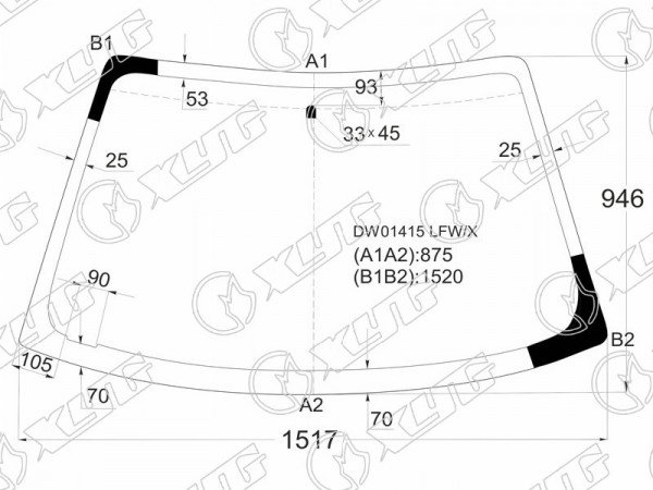 Стекло лобовое CHRYSLER SEBRING /DODGE STRATUS 2D 00-03