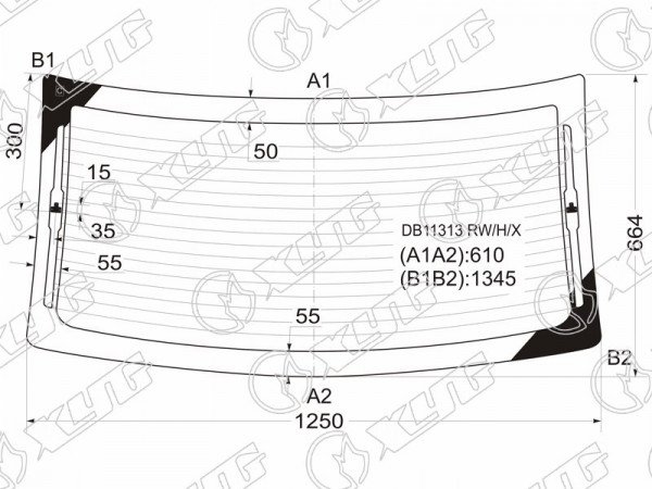 Стекло заднее с обогревом CHRYSLER SEBRING 4D 07-11