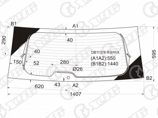 Стекло заднее с обогревом CHRYSLER TOWN&COUNTRY 08-16 /DODGE CARAVAN 07-
