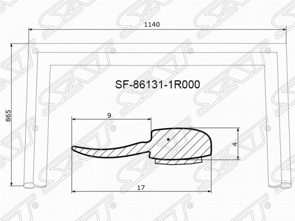 Молдинг лобового стекла HYUNDAI SOLARIS /KIA RIO 4 /5D 10-17