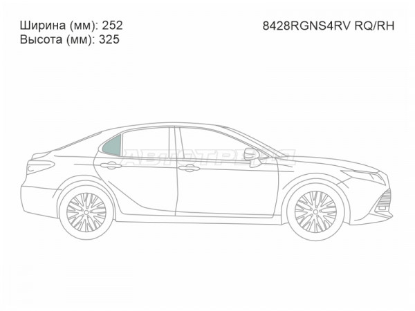 Стекло форточки (Сзади / Справа / Цвет зеленый) Toyota Camry (XV70) 17-21  / Camry UAE /USA 17-20