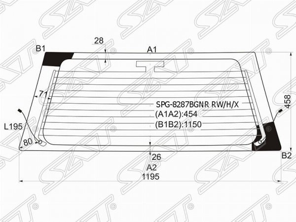 Стекло заднее с обогревом TOYOTA RAV4 SXA1# 94-00 3 /5D