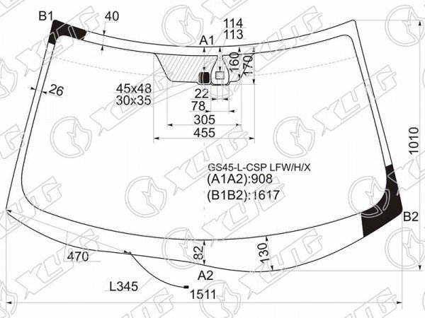 Стекло лобовое с обогревом щеток + дд MITSUBISHI OUTLANDER XL CW#W 05-12 /PEUGEOT 4007 07-12