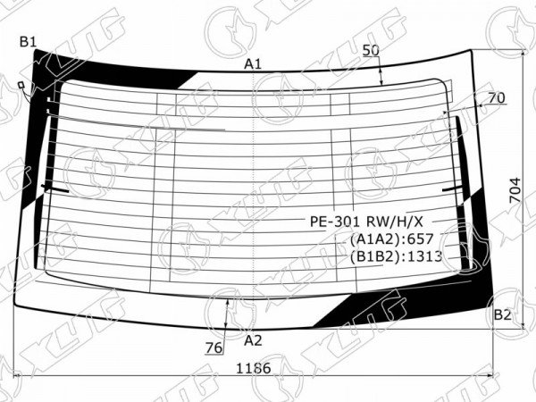 Стекло заднее с обогревом CITROEN C-ELYSSE /PEUGEOT 301 4D 13-