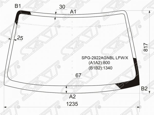Стекло лобовое TOYOTA CAMI J1##E 99-05 /DAIHATSU TERIOS J10# 97-06