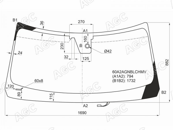 Стекло лобовое с обогревом щеток + дд +камера NISSAN PATROL /INFINITI QX56 /80 10-