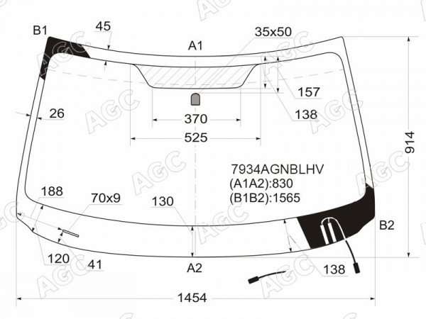 Стекло лобовое с обогревом щеток SUBARU FORESTER 08-13