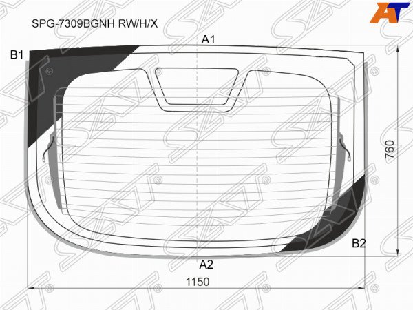 Стекло заднее с обогревом RENAULT ARKANA 19-