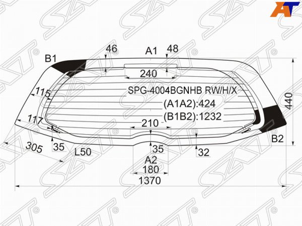 Стекло заднее с обогревом HONDA FIT /JAZZ 07-13