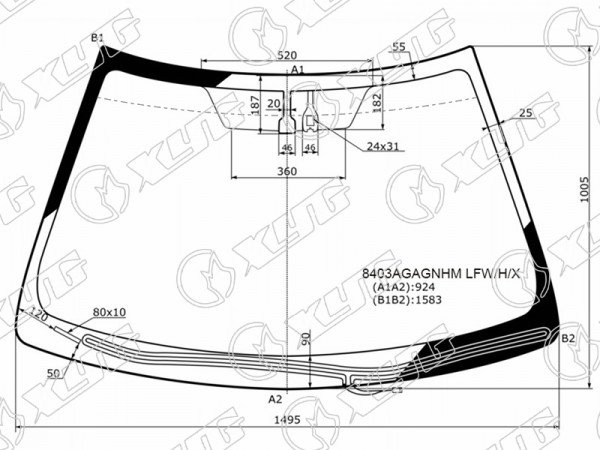 Стекло лобовое (Обогрев щеток / Датчик дождя) Toyota Camry (XV50) 11-18  / Camry UAE /USA 11-17