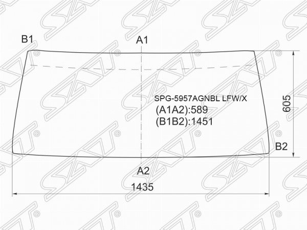 Стекло лобовое в резинку NISSAN PATROL /SAFARI 3 /5D 87-97