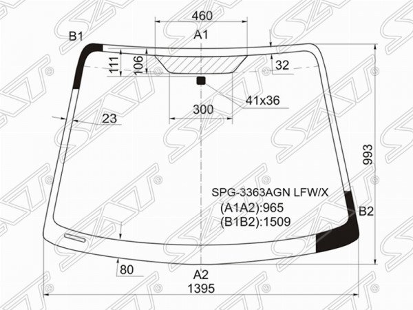 Стекло лобовое SUZUKI SX4 4 /5D 06-14