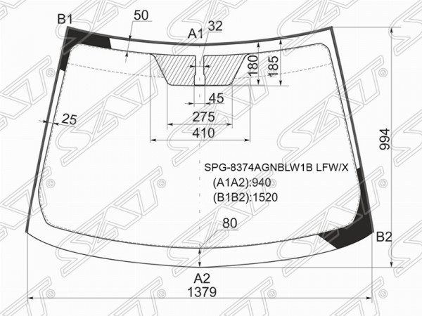 Стекло лобовое TOYOTA AURIS 3 /5D HBK 06-11