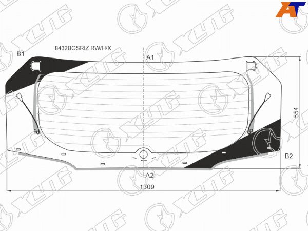 Стекло заднее (Цвет зеленый / Обогрев) Toyota RAV4 (XA50) 18-  / Wildlander 19-25
