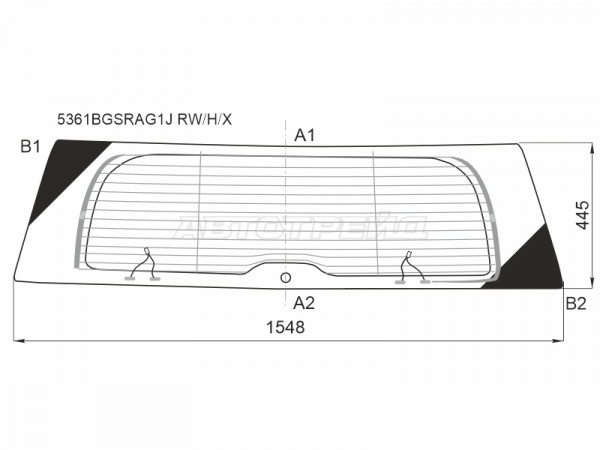 Стекло заднее (Цвет зеленый / Обогрев / Антенна) Mercedes-Benz GL-Class 06-12