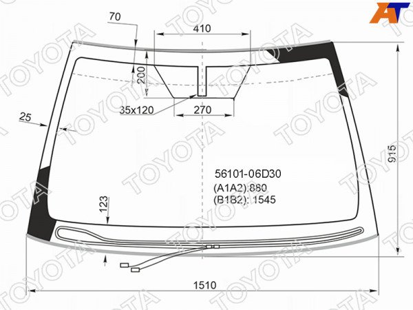 Стекло лобовое с обогревом щеток TOYOTA CAMRY XV70 17-