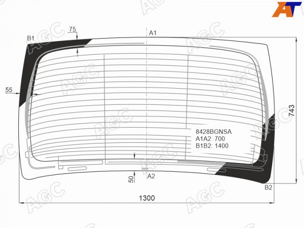 Стекло заднее с обогревом в клей TOYOTA CAMRY XV70 17-