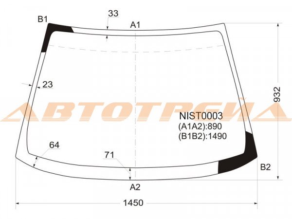 Стекло лобовое NISSAN AD /WINGROAD /MAZDA FAMILIA VAN 99-06