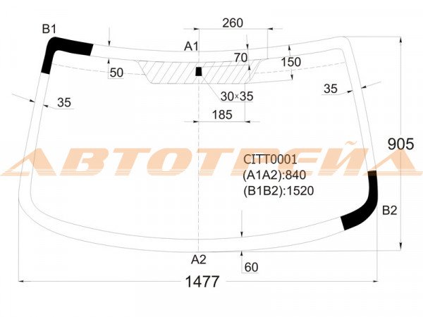 Стекло лобовое CITROEN BERLINGO /PEUGEOT PARTNER 96-11