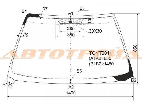 Стекло лобовое TOYOTA CALDINA /AVENSIS 4 /5D 97-03