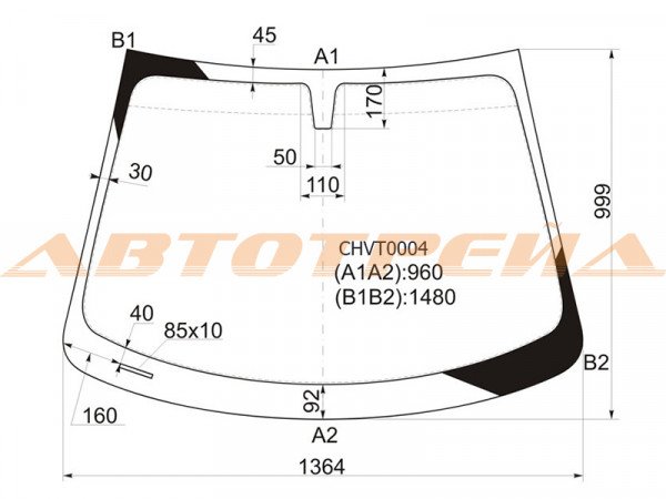 Стекло лобовое CHEVROLET AVEO 4 /5D 11-