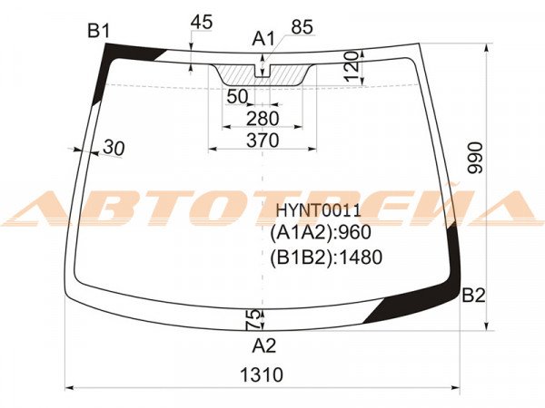 Стекло лобовое HYUNDAI GETZ /CLICK 3 /5D 02-10