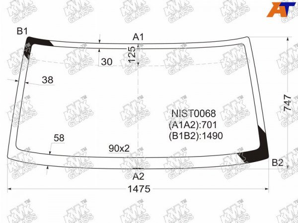 Стекло лобовое NISSAN TERRANO /DATSUN 88-96 /FRONTIER /NAVARA 97-05 /XTERRA 00-05