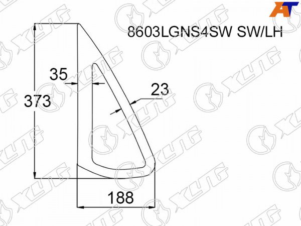 Стекло кузова (собачник) заднее левое VOLKSWAGEN  POLO V 4D SED 09-
