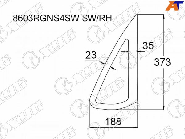 Стекло кузова (собачник) заднее правое VOLKSWAGEN  POLO V 4D SED 09-