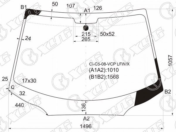 Стекло лобовое CITROEN C5 4 /5D 08-17