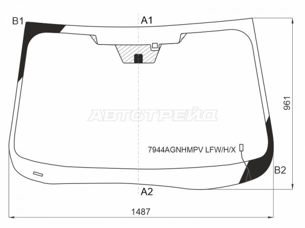 Стекло лобовое (Обогрев щеток / Две камеры / Датчик дождя) Subaru Forester 18-21