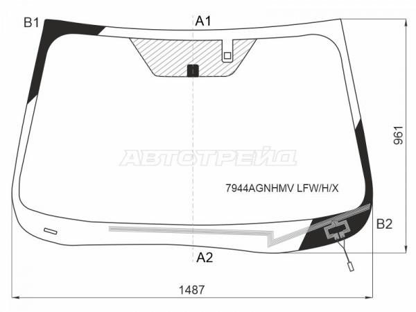 Стекло лобовое (Обогрев щеток / Датчик дождя) Subaru Forester 18-21