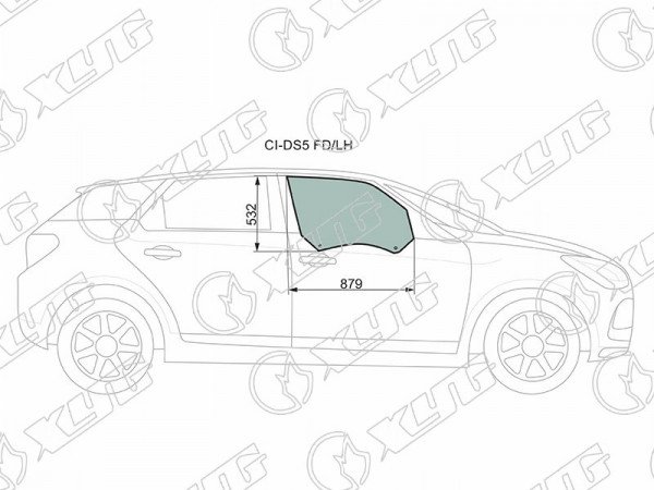 Стекло переднее правое опускное CITROEN DS5 5D HBK 12-15