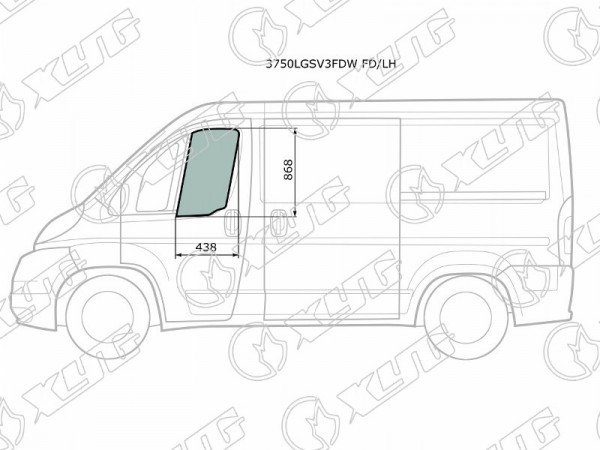 Стекло переднее левое опускное PEUGEOT BOXER II /FIAT DUCATO II /CITROEN JUMPER II 06-