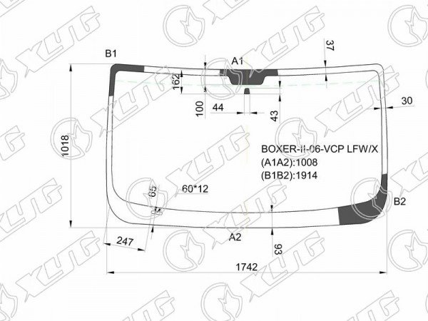 Стекло лобовое PEUGEOT BOXER II /FIAT DUCATO II /CITROEN JUMPER II 06-