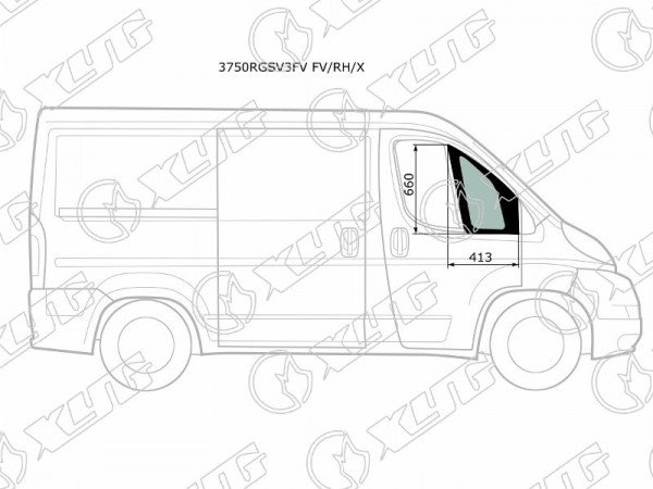 Стекло форточки (Спереди / Справа / Цвет зеленый) Peugeot Boxer 06-  / Citroen Jumper 06-