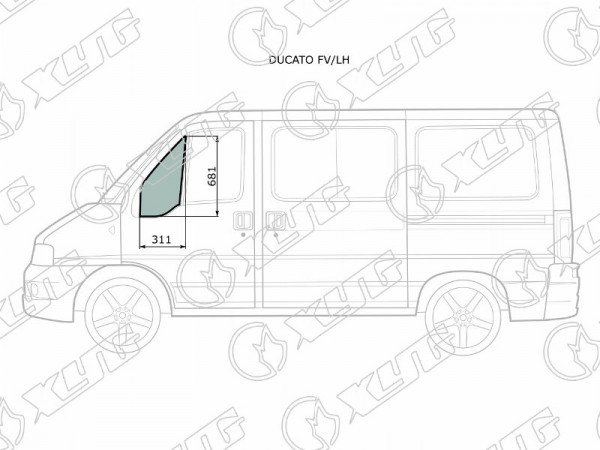 Стекло форточки (уголок) переднее левое  PEUGEOT BOXER /CITROEN JUMPER /FIAT DUCATO 94-06