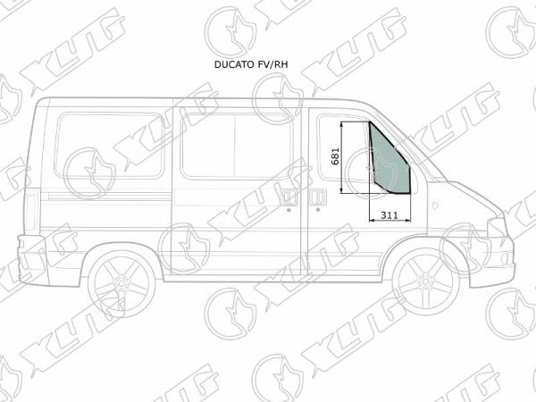 Стекло форточки (уголок) переднее правое  PEUGEOT BOXER /CITROEN JUMPER /FIAT DUCATO 94-06