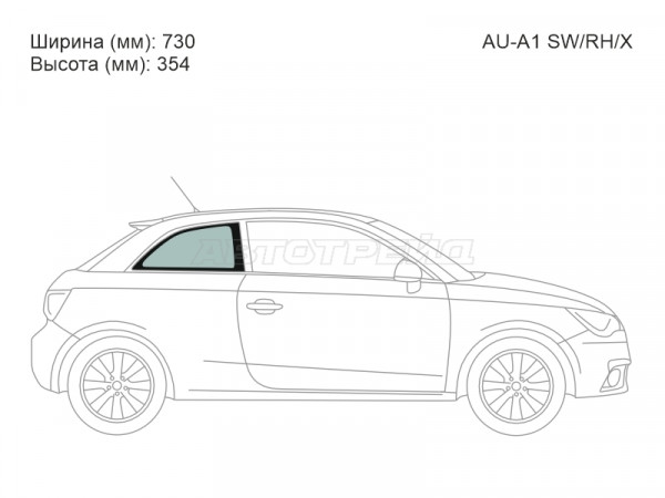 Стекло кузова боковое (не опускное) (Справа / Цвет зеленый) Audi A1 10-18