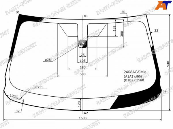 Стекло лобовое +дд в клей BMW X4 F26 14-18