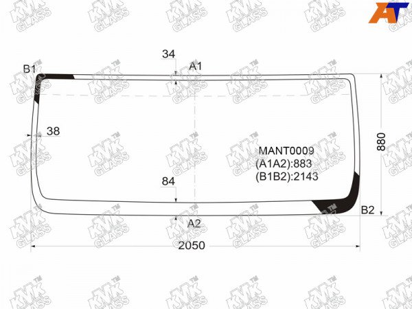 Стекло лобовое MAN TG SMALL 00-