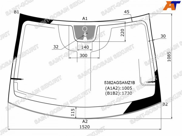 Стекло лобовое с дд + антенна MERCEDES-BENZ VITO 14-