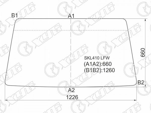 Стекло лобовое в резинку DAEWOO /CHAEVROLET DAMAS 91- /SUZUKI CARRY VAN DC51 /DD51T 91-98 /DAEWOO LABO 9