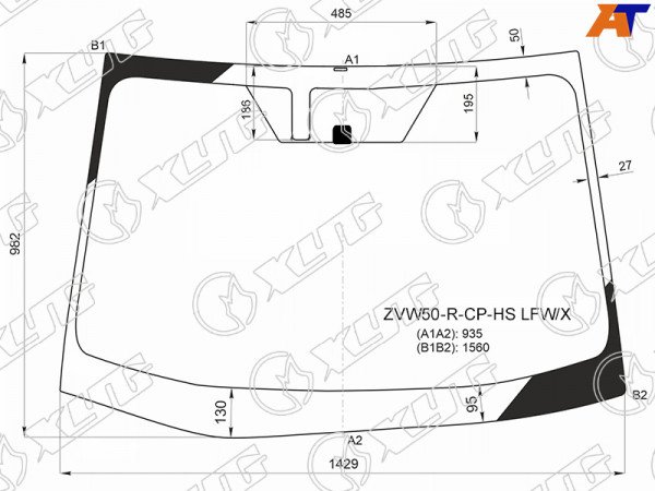 Стекло лобовое (Место под датчик запотевания / Молдинг) Toyota Prius (ZVW50) 15-23