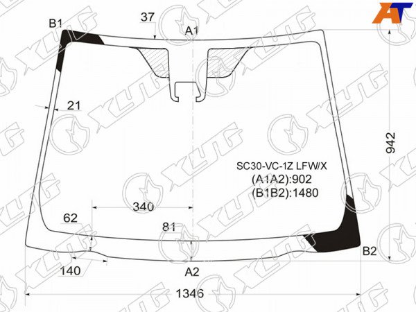 Стекло лобовое (Камера) Toyota Vitz 10-16