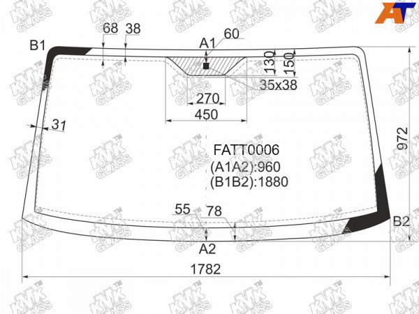 Стекло лобовое PEUGEOT BOXER /CITROEN JUMPER /FIAT DUCATO 94-06 /FIAT DUCATO (сб. Россия) 08-