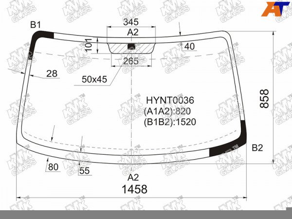 Стекло лобовое HYUNDAI Porter /H100 04-